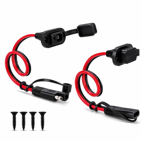 Bates- SAE وصلة سريعة، 1 قدم، 12AWG، 2 حزمة، قابس ذكر إلى كابل مقبس أنثى، سلك تمديد SAE مقاوم للماء لشاحن بطارية مولد اللوحة الشمسية in Saudi Arabia