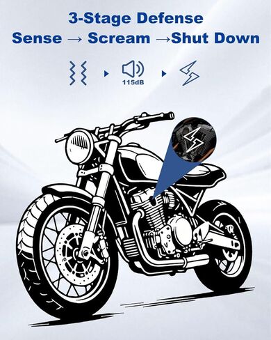 Motorcycle Alarm with 2-Way LCD Remote & Engine Cut Off - 12V DC Anti-Theft Security System, 115dB Siren, Waterproof Sensor, Remote Start for Motorcycle, Scooter, ATV in Kuwait