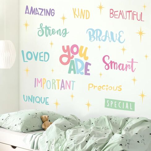 SHUCHING Inspirational Quotes Wall Decal Peel and Stick, Vinyl DIY Wall Sticker, Wall Decor for Girls Bedroom Nursery in Kuwait