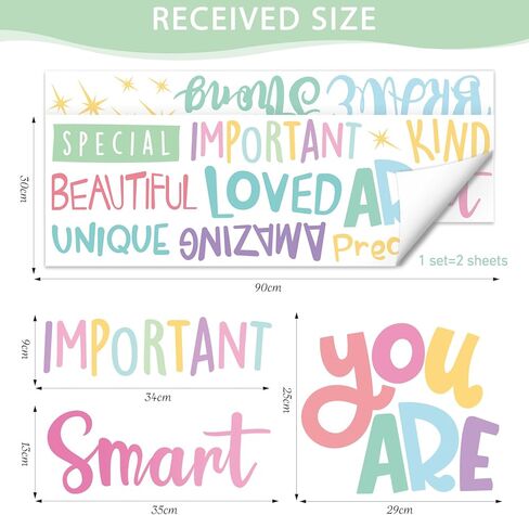 SHUCHING Inspirational Quotes Wall Decal Peel and Stick, Vinyl DIY Wall Sticker, Wall Decor for Girls Bedroom Nursery in Kuwait