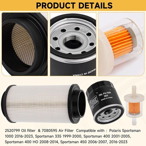 7080595 Air Filter 2520799 Oil Filter Kit for Polaris Sportsman 500 400 450 570 850 Scrambler 500 850 1000 Magnum 325 500 Trail Blazer 330 Trail Boss 325 330 Xpedition 425 325 ATP 500 in Kuwait