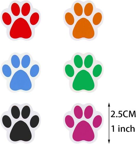 Paw Prints Stickers,Dog Stickers Paw Prints Stickers,Colorful Self-Adhesive Labels Animal Shape Wall Decal,Paw Prints Envelope Seal for Vet tech Gifts Classroom Kids in Kuwait