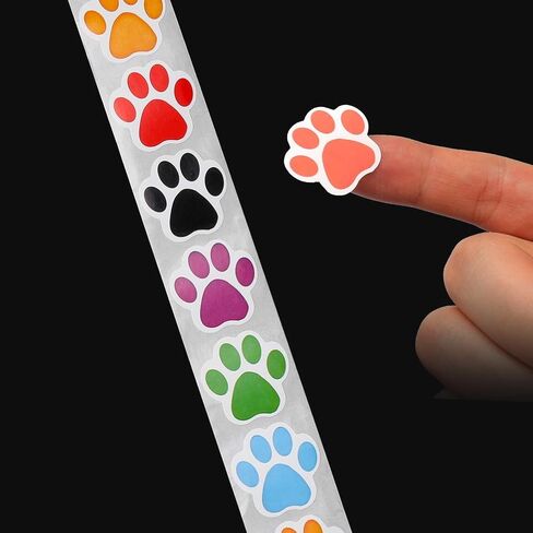 Paw Prints Stickers,Dog Stickers Paw Prints Stickers,Colorful Self-Adhesive Labels Animal Shape Wall Decal,Paw Prints Envelope Seal for Vet tech Gifts Classroom Kids in Kuwait