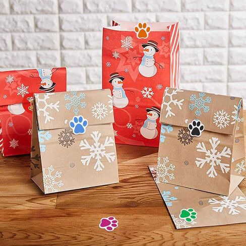 Paw Prints Stickers,Dog Stickers Paw Prints Stickers,Colorful Self-Adhesive Labels Animal Shape Wall Decal,Paw Prints Envelope Seal for Vet tech Gifts Classroom Kids in Kuwait