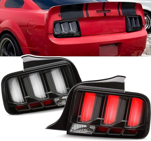 Taillights Rear Brake Lamp Set Compatible With 2005-2009 Ford Mustang Smoked Lens Tail Light Assembly, Driver and Passenger Side in Saudi Arabia