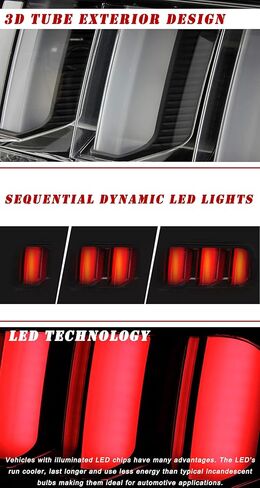 Taillights Rear Brake Lamp Set Compatible With 2005-2009 Ford Mustang Smoked Lens Tail Light Assembly, Driver and Passenger Side in Saudi Arabia
