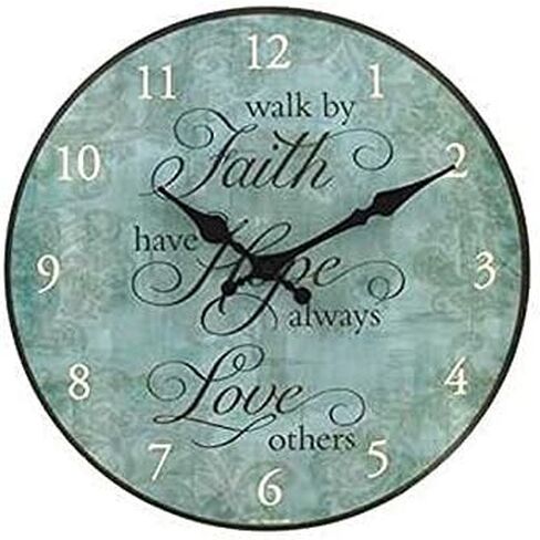 12" Faith, Hope, Love Round Wall Clock in Kuwait