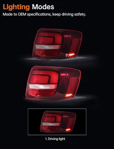 Left Driver Side Rear Tail Light for 2015 2016 2017 2018 VW Volkswagen Jetta, Taillights Brake Lamp, with LED Turn Signal, W/O Bulb, 5C6945095G in Saudi Arabia