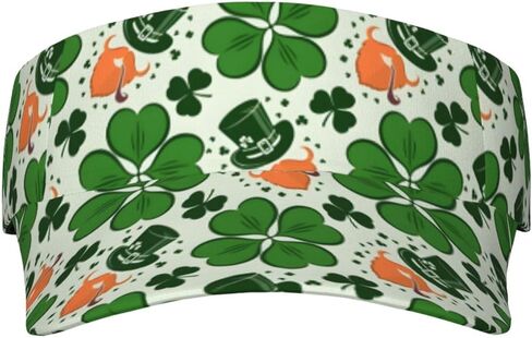 St Patrick's Day Shamrock Green Style Sport Visor Sun Sports Visor Hat Visor Adjustable Cap for Women and Men in Saudi Arabia