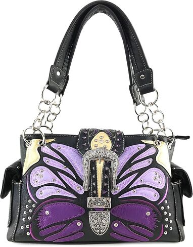 Zelris Buckle Abstract Butterfly Artwork Women Conceal Carry Shoulder Handbag in Saudi Arabia