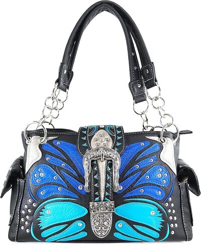 Zelris Buckle Abstract Butterfly Artwork Women Conceal Carry Shoulder Handbag in Saudi Arabia