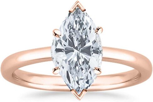 Houston Diamond District 1 to 5 Carat Lab Grown Solitaire Marquise Cut IGI CERTIFIED Diamond Engagement Ring (E-F Color VS2-SI1 Clarity) in Saudi Arabia
