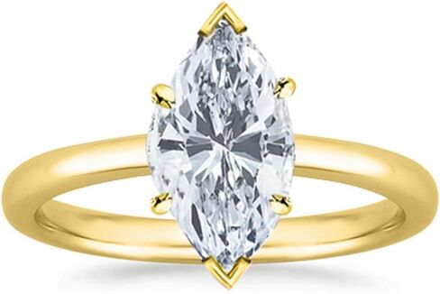 Houston Diamond District 1 to 5 Carat Lab Grown Solitaire Marquise Cut IGI CERTIFIED Diamond Engagement Ring (E-F Color VS2-SI1 Clarity) in Saudi Arabia