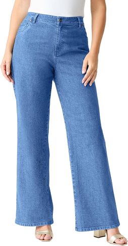Roaman's Women's Plus Size Invisible Stretch Iconic Wide-Leg Jean in Saudi Arabia
