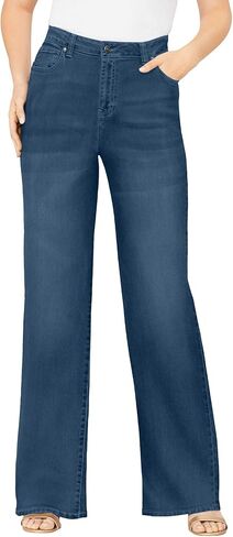 Roaman's Women's Plus Size Invisible Stretch Iconic Wide-Leg Jean in Saudi Arabia