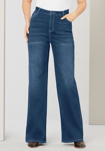 Roaman's Women's Plus Size Invisible Stretch Iconic Wide-Leg Jean in Saudi Arabia