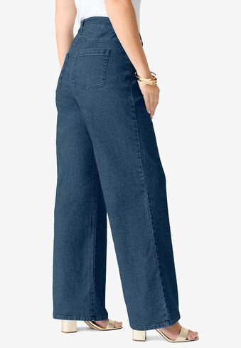 Roaman's Women's Plus Size Invisible Stretch Iconic Wide-Leg Jean in Saudi Arabia
