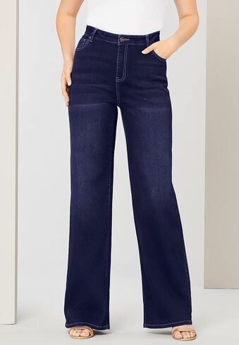 Roaman's Women's Plus Size Invisible Stretch Iconic Wide-Leg Jean in Saudi Arabia