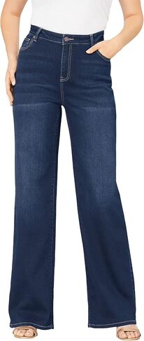 Roaman's Women's Plus Size Invisible Stretch Iconic Wide-Leg Jean in Saudi Arabia