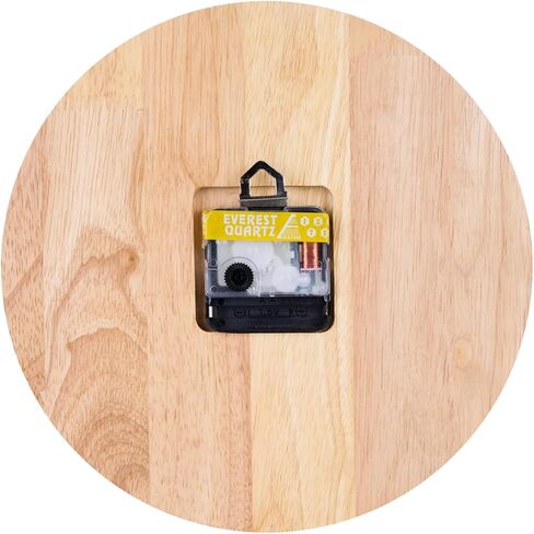 Wooden Wall Clock with Black Acrylic Dot, Modern Round Rubber Wood Natural Design, 24 cm size, Wall Mount (Battery not included), Suitable for Living Room, Bed Room, Office and Gifting in Saudi Arabia