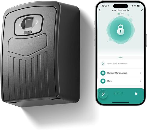 صندوق قفل مفتاح بصمة الإصبع من NexusLab للاستخدام في الهواء الطلق، مفتاح ذكي آمن مع التحكم في تطبيق بلوتوث، صندوق مفاتيح الوصول عن بعد للاستخدام في المكتب المنزلي، سعة كبيرة لإخفاء صندوق المفاتيح للوسطاء العقاريين وتأجير العطلات in Kuwait