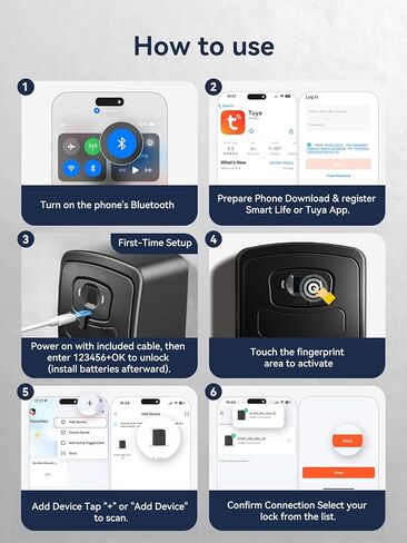 صندوق قفل مفتاح بصمة الإصبع من NexusLab للاستخدام في الهواء الطلق، مفتاح ذكي آمن مع التحكم في تطبيق بلوتوث، صندوق مفاتيح الوصول عن بعد للاستخدام في المكتب المنزلي، سعة كبيرة لإخفاء صندوق المفاتيح للوسطاء العقاريين وتأجير العطلات in Kuwait