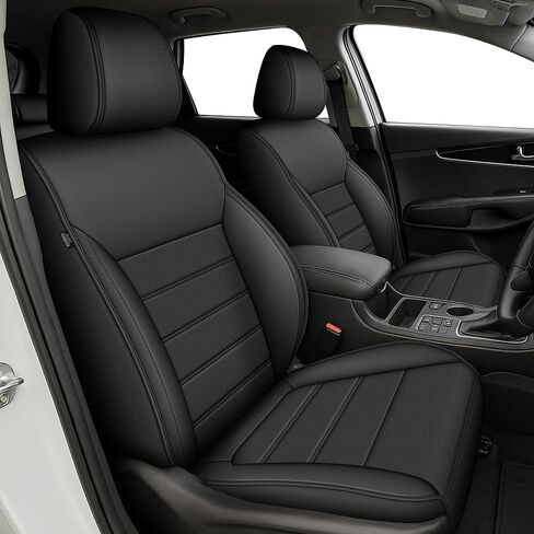 Full Set Seat Covers Fit for Kia Sorento 7 Seater:2008-2020 Premium Faux Leather Car Seat Cushion Waterproof Automotive Seat Covers & Accessories(Black) in Saudi Arabia