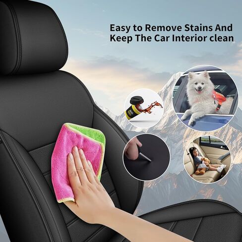 Full Set Seat Covers Fit for Kia Sorento 7 Seater:2008-2020 Premium Faux Leather Car Seat Cushion Waterproof Automotive Seat Covers & Accessories(Black) in Saudi Arabia