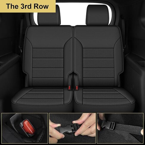 Full Set Seat Covers Fit for Kia Sorento 7 Seater:2008-2020 Premium Faux Leather Car Seat Cushion Waterproof Automotive Seat Covers & Accessories(Black) in Saudi Arabia