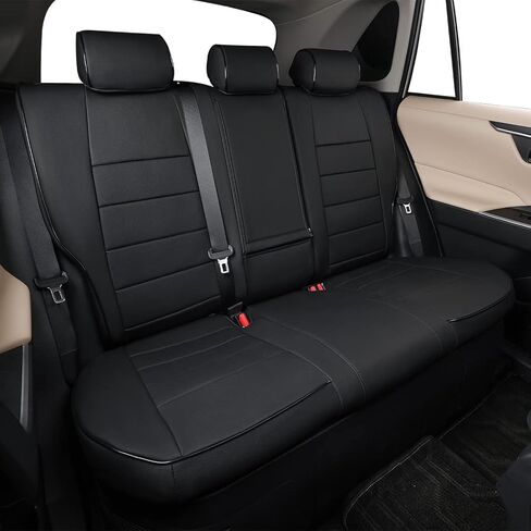 أغطية مقاعد EKR Fusion مناسبة خصيصًا لسيارة Ford Fusion/Energi/Hybrid SE/S/SEL 2013 2014 2015 2016 2017 2018 2019 2020، أغطية مقاعد السيارة لسيارات الدفع الرباعي مجموعة كاملة من الجلد (أسود) in Saudi Arabia