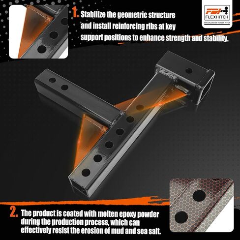 Class Ⅲ Adjustable Trailer Hitch Ball Mount with 2" & 2-5/16" Balls, 4.5" Drop/Rise Ball,Trailer Hitch Receiver Extender, for Cycling and Camping Use, Fits 2" Hitch Receiver in Kuwait