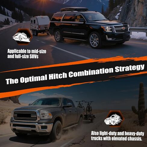 Class Ⅲ Adjustable Trailer Hitch Ball Mount with 2" & 2-5/16" Balls, 4.5" Drop/Rise Ball,Trailer Hitch Receiver Extender, for Cycling and Camping Use, Fits 2" Hitch Receiver in Kuwait