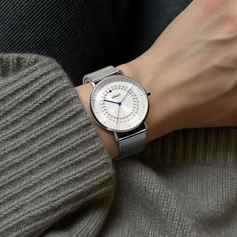 a.b.art Women's Watch, Swiss Parts Quartz Movement, Sapphire Crystal, Date Display, Ultra-Slim Design, Milanese Stainless Steel Strap, Elegant Style, Silver Dial, 36mm, FD36 Series in Saudi Arabia