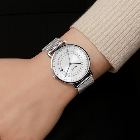 a.b.art Women's Watch, Swiss Parts Quartz Movement, Sapphire Crystal, Date Display, Ultra-Slim Design, Milanese Stainless Steel Strap, Elegant Style, Silver Dial, 36mm, FD36 Series in Saudi Arabia