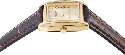 Miykon Gold Vintage Watches for Women - Small Dainty Tank, Square Womens Watch with Brown Genuine Leather Strap - Second Hand, Japanese Quartz, Waterproof to 100ft in Kuwait