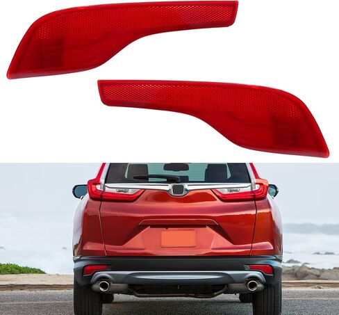 متوافق مع عاكس ممتص الصدمات الخلفي لنظام التشغيل Honda CRV 2020-2022، استبدال حافة السائق الأيسر والراكب الأيمن باللون الأحمر لـ 34500-TLA-A11،34550-TLA-A11، ضوء عاكس خلفي CRV بدون لمبة، قطعتان in Saudi Arabia