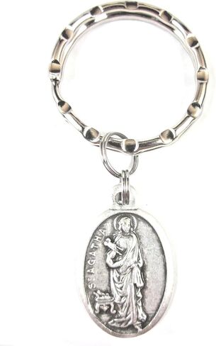 VPP St Agatha Pray for Us Medal Key Ring Gift Box Prayer Card in Saudi Arabia