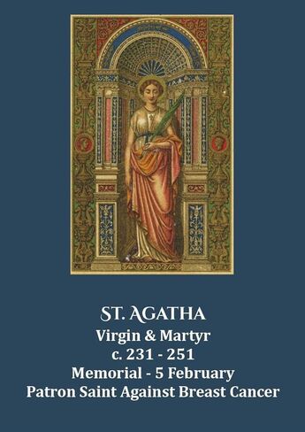 VPP St Agatha Pray for Us Medal Key Ring Gift Box Prayer Card in Saudi Arabia