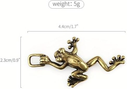 10pcs Vintage Pure Brass Climbing Frog Car Key Ring Hanging Jewelry Fashion Copper Keychain Jewelry Accessories Keyrings Pendants Gift in Saudi Arabia