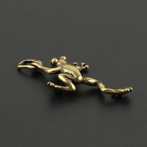 10pcs Vintage Pure Brass Climbing Frog Car Key Ring Hanging Jewelry Fashion Copper Keychain Jewelry Accessories Keyrings Pendants Gift in Saudi Arabia