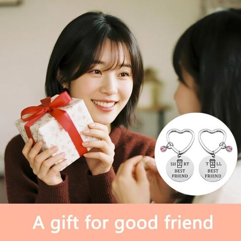 أفضل صديق سلاسل المفاتيح القلب للنساء الفتيات Bestie الأخت عيد الميلاد هدية عيد ميلاد لصديق هدايا الصداقة للمراهقات الفتيات قصيرة وطويلة أفضل الأصدقاء سلاسل المفاتيح 2PCS in Kuwait