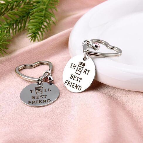 أفضل صديق سلاسل المفاتيح القلب للنساء الفتيات Bestie الأخت عيد الميلاد هدية عيد ميلاد لصديق هدايا الصداقة للمراهقات الفتيات قصيرة وطويلة أفضل الأصدقاء سلاسل المفاتيح 2PCS in Kuwait