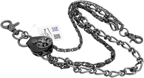 Round Skull Charm Triple Wallet chain Gun-metal Biker Punk Key chain in Saudi Arabia