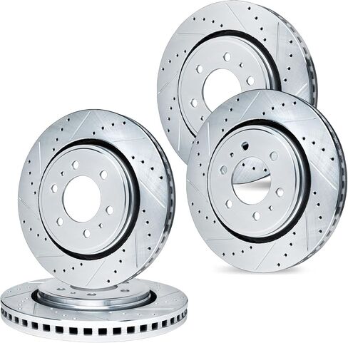 R1 Concepts Front and Rear Brake Rotors For 2009-2020 Chevrolet Tahoe, 2014 GMC Yukon| Drilled Slotted Disc Brake Rotors| Brakes and Rotors Brakes and Rotors in Saudi Arabia