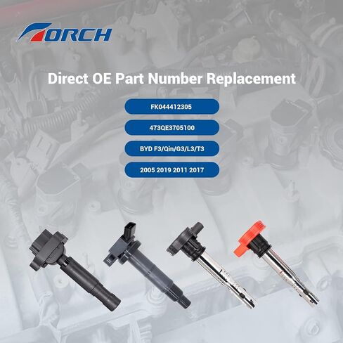 مجموعة TORCH مكونة من 4 ملفات إشعال متوافقة مع BYD F3/Qin/G3/L3/T3-2005 2019 2011 2017 لاستبدال FK044412305 473QE3705100 in Saudi Arabia