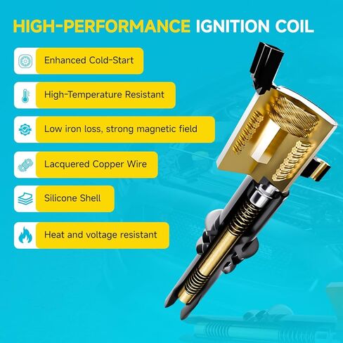 UF553 6 ignition coils with 6 iridium Spark Plugs for ford for Lincoln Edge Flex F150 Explorer Fusion Taurus MKS MKX MKZ CX-9 3.5L 3.7L V6 2007-2017 DG-520 UF553 UF-553 in Kuwait