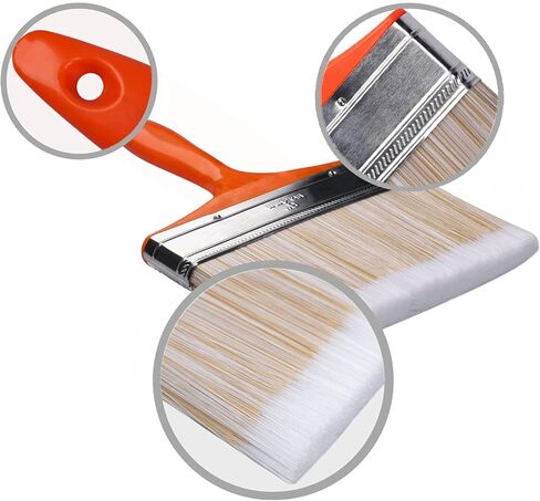 6 Inch Large Flat Paint Brush, Wide Wall & Artist Paintbrush for Gesso, Varnishes, Acrylic, Watercolor, Wood, Quick Decking, Fence, Wall, Furniture Painting in Saudi Arabia
