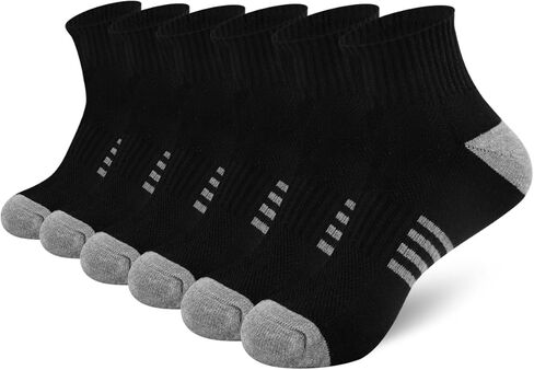 6 Pack Men's Athletic Cushioned Ankle Socks-Anti-blister Wicking Breathable Casual Running Cotton Socks in Saudi Arabia