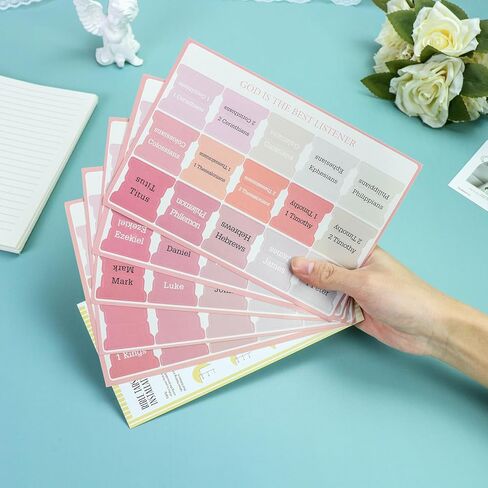 Bible Tabs, 75 Tabs Pink Bible Index Tabs for Study Bible, Bible Book Label Tabs for Women and Men in Saudi Arabia