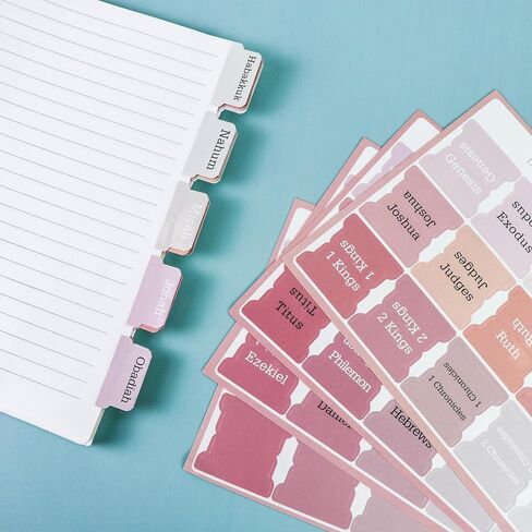 Bible Tabs, 75 Tabs Pink Bible Index Tabs for Study Bible, Bible Book Label Tabs for Women and Men in Saudi Arabia
